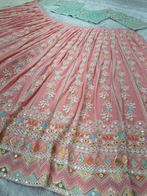 BRIDAL WEAR HEAVY EMBROIDERED MT 1008 GEORGEET Lehenga choli manufacturers in Pune